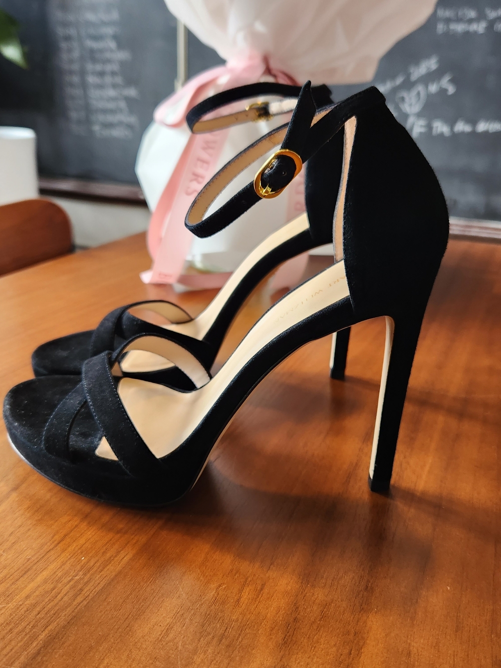 Stuart Weitzman Suede Strappy Heel